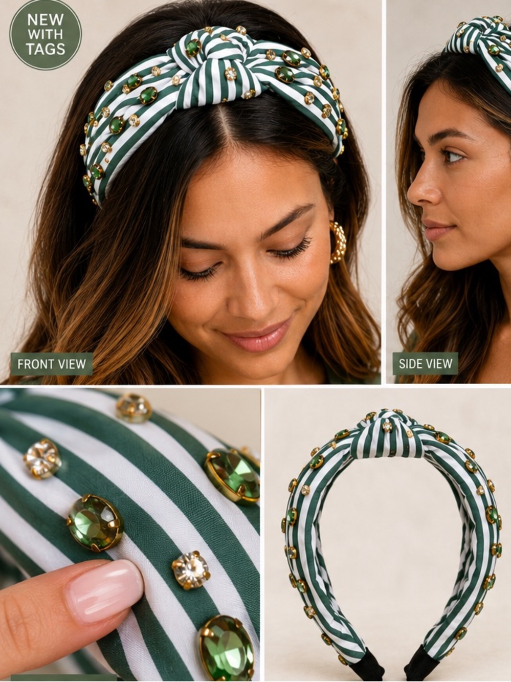 ✨ New With Tags Gem Embellished Knotted Headband ✨ - Picture 4 of 8